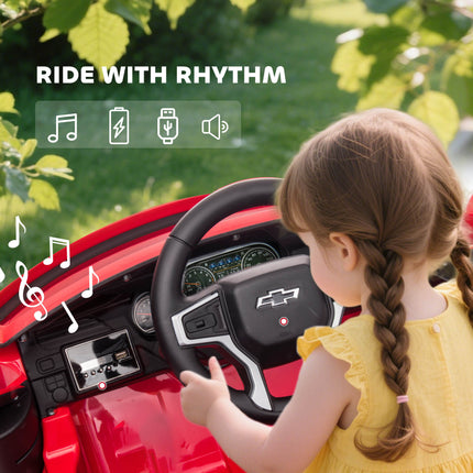 12V Electric Ride-On Car for Kids – Sporty Red SUV with Parental Remote Control – Spring Suspension, LED Lights & Music Player