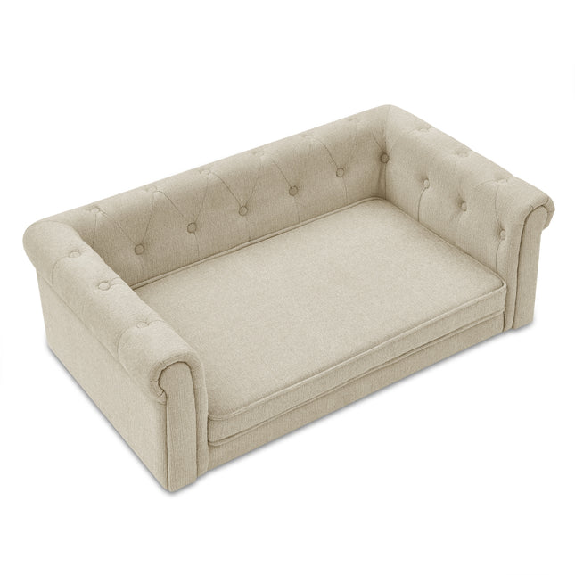 Elegant Rectangular Pet Sofa Bed – Durable Orthopedic Dog Couch with Bolster Support – Premium Comfort Bed for Medium & Large Dogs