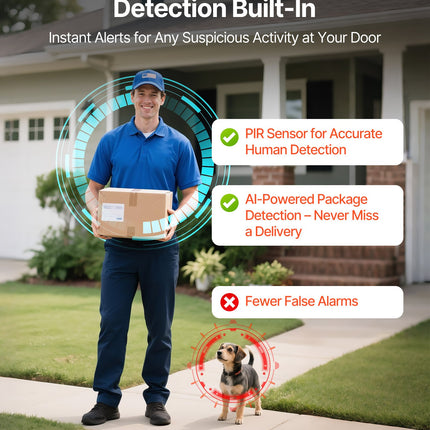 2K Ultra HD Wireless Video Doorbell – 170° Ultra-Wide View Smart Camera – 2-Way Audio, AI Motion Detection & Night Vision – Works with Alexa & Google Home