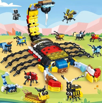 912-Piece Animal & Insect Mini Building Block Set – 24-in-1 Creative DIY Kits – Educational STEM Toy for Kids, Boys & Girls – Realistic Nature Models