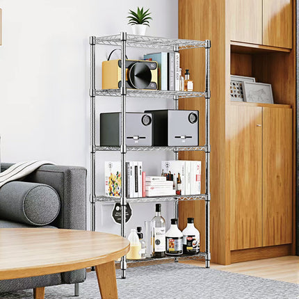 5-Tier Heavy Duty Steel Wire Shelving Unit – High-Capacity Storage Rack for Kitchen, Pantry, Garage & Office Organization