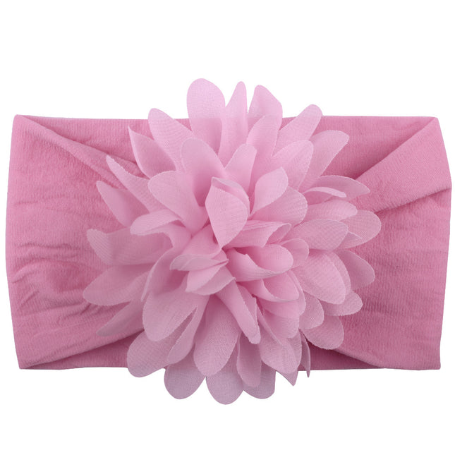 Baby Girl Chiffon Flower Headband – Soft Elastic Floral Hair Accessory – Cute Princess Headpiece for Newborns & Toddlers
