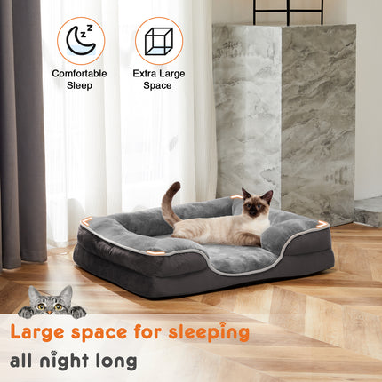 Orthopedic Memory Foam Dog Bed – Small Pet Bed with Waterproof Liner & Washable Cover – Non-Slip Calming Bed for Cats & Puppies
