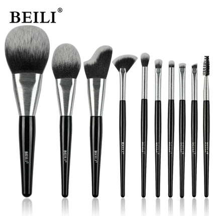 EliteBlend™ 10pcs Essential Makeup Brushes – Ultra-Soft Bristles & Premium Metal Handles