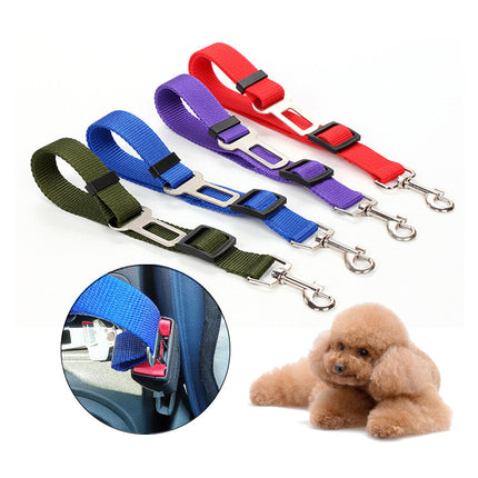 Adjustable Dog Car Seat Belt – Heavy Duty Nylon Pet Safety Lead – Universal Vehicle Seatbelt Attachment for Dogs & Cats