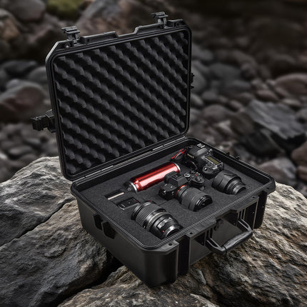 Professional Protective Camera Case with Customizable Foam – Waterproof & Shockproof Hard Shell Carrying Case – Impact Resistant Equipment Organizer