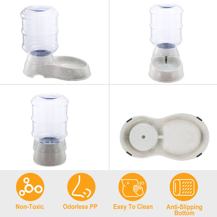 3.5L Self-Dispensing Pet Waterer – Automatic Gravity Water Fountain for Dogs & Cats – 1 Gallon Large Capacity Watering Station