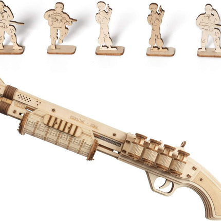 Robotime DIY Mechanical Gun Model Building Kit – Functional 3D Wooden Puzzle – Creative Birthday Gift for Boys, Teens & Hobbyists