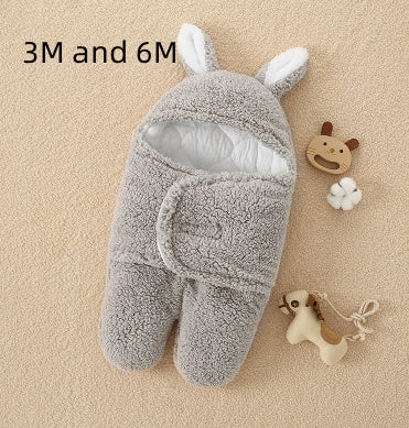 Anti-Shock Baby Swaddle Blanket – Thickened Winter Sleeping Bag – Soft Fleece Newborn Wrap for Better Sleep & Security