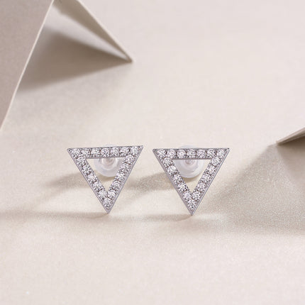 Unique Moissanite Stud Earrings – S925 Sterling Silver with Platinum Plating – Brilliant Lab Diamond Sparkle – Minimalist Fine Jewelry for Women