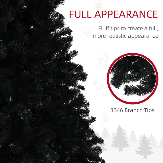 7.5ft Artificial Black Christmas Tree – Modern Holiday Decor for Unique Festive & Spooky Celebrations