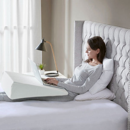 Adjustable Backrest Wedge Pillow – Triangular Reading Pillow for Bed & Sofa – Ergonomic Lumbar Support Cushion with Removable Cover