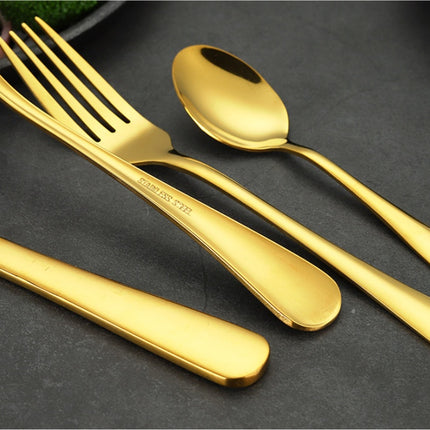 Luxury 24-Piece Stainless Steel Flatware Set – Elegant Cutlery Service for 6 – Mirror Polished Knife, Fork & Spoon Set with Gift Box