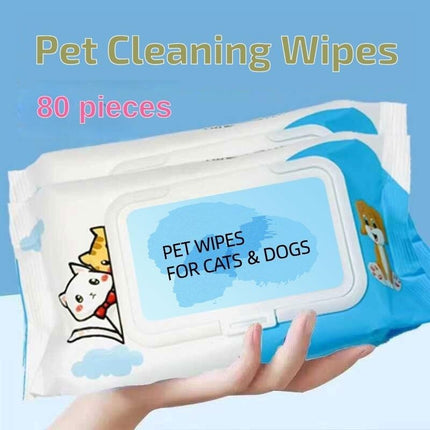 Plant-Based Pet Wet Wipes for Dogs & Cats – Unscented Deodorizing Wipes for Paws, Butt, Ears & Eyes – Hypoallergenic & Gentle Daily Cleaning Wipes