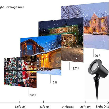 48-Pattern Christmas Laser Projector Light – LED Snowflake & Holiday Scene Projector – IP65 Waterproof Outdoor Landscape Lighting