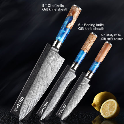 ProChef™ Ultimate Kitchen Knife Set – High-Carbon Stainless Steel Chef & Cleaver Trio