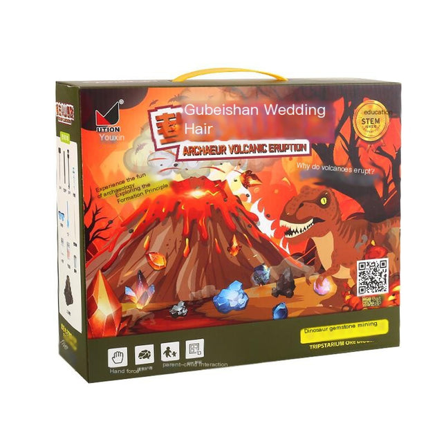 Volcano Dinosaur Adventure Playset – Light-Up & Sound-Activated Erupting Volcano Toy – Prehistoric Dino World Kit for Kids