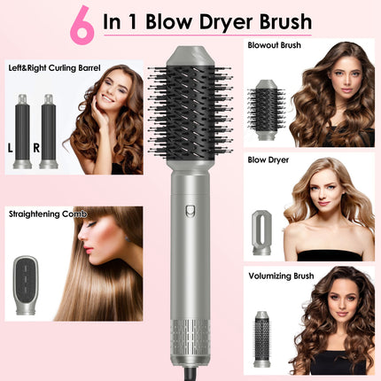 6-in-1 High-Speed Hot Air Styler – Automatic Wrap Curler, Volumizer & Straightener