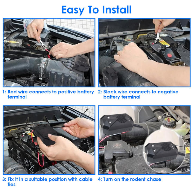 Ultrasonic Under-Hood Rodent Repeller 2-Pack – Triple-Powered Vehicle Defense & Pest Deterrent for Cars, Garages & Attics