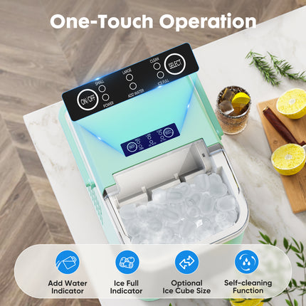 Portable Electric Ice Maker Machine – 9 Bullet Ice Cubes Ready in 6 Minutes – 26lbs Ice per 24 Hours – Self-Cleaning Compact Ice Maker