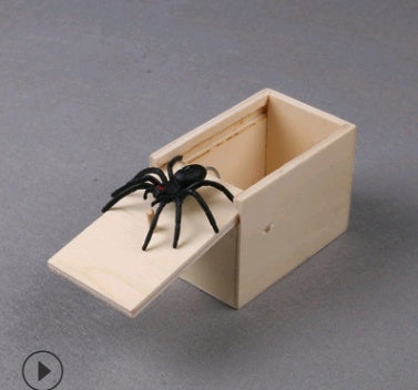 Prank Spider Scare Box – Handmade Wooden Surprise Box – Hilarious Joke Toy for Kids & Adults – Perfect for April Fool's & Parties