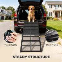 PawHut Extra-Long & Wide Folding Dog Ramp – Portable Non-Slip Surface Pet Ramp for Large, Small & Senior Dogs – Car, SUV & Truck Access