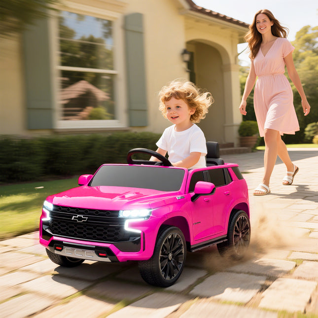 12V Electric Ride-On Car for Kids – Stylish Pink SUV with Parental Remote Control – Spring Suspension, LED Lights & Music Player