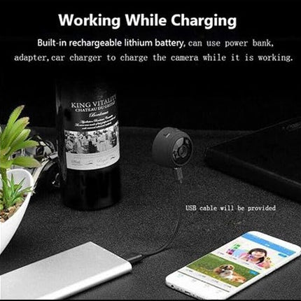 A9 Mini WiFi Wireless Security Camera – 1080P HD Hidden Spy Cam – Night Vision, Motion Detection & Magnetic Base – Smart Home Surveillance Monitor