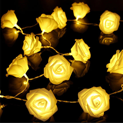 40 LED Rose Flower String Lights – 10ft/3m Battery Operated – Romantic Fairy Lights for Valentine's Day, Wedding, Bedroom & Anniversary Decor