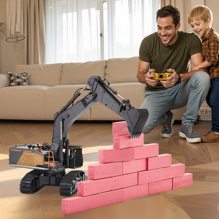 RC Excavator Toy – 22-Channel 1:14 Scale Full Functional Remote Control Digger – Metal Shovel & 360° Cab Rotation – Construction Vehicle for Kids & Adults
