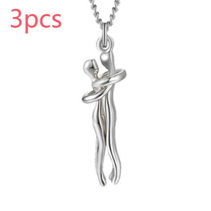 Romantic "Love Hug" Pendant Necklace – Symbolic Couple Jewelry for Lovers – Meaningful Anniversary & Valentine’s Day Gift for Him & Her
