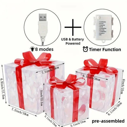 3-Piece Transparent Luxury Gift Box Set – Sophisticated White Frame Decorative Boxes – Elegant Presentation for Weddings, Birthdays & Special Occasions