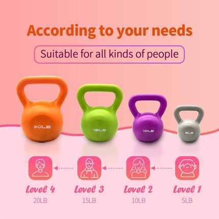 5lbs Vinyl Coated Kettlebell – Comfort Grip Weight for Women – Essential Strength Training Equipment for Home Gym & Pilates