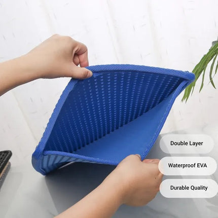 Paw-Shaped Cat Litter Trapping Mat – Non-Slip Waterproof Kitty Litter Mat – Soft PVC Mesh Scatter Control Pad for Indoor Cats