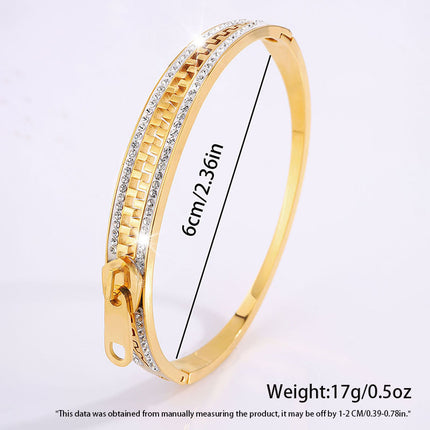 Trendy Titanium Steel Zipper Bracelet – Unique Industrial Design Wristband – High-End Personalized Jewelry for Women