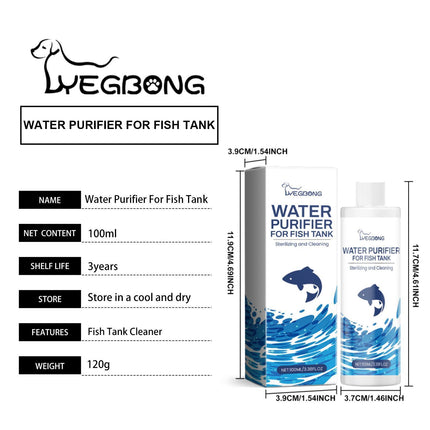 Yebang Professional Aquarium Water Clarifier – Rapid Cloudiness Remover for Crystal Clear Fish Tanks – Safe for All Fish & Plants