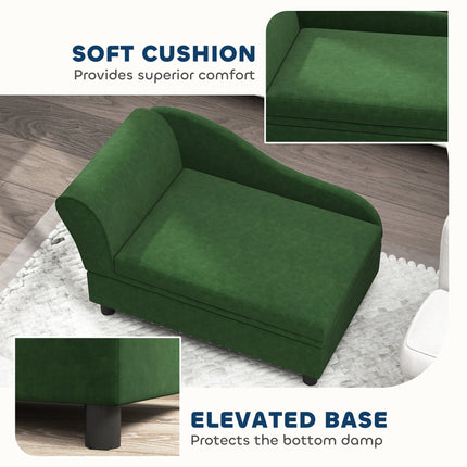 Luxury Pet Sofa Bed with Hidden Storage – Modern Dog & Cat Couch with Removable Cushion – Elevated Pet Furniture for Small to Medium Breeds