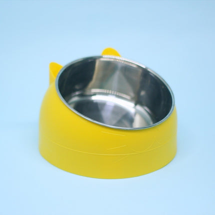 Elevated Double Stainless Steel Cat Bowls – 15° Tilted Cervical Protection Feeding Station – Ergonomic Food and Water Dishes for Cats and Small Dogs