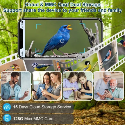 Smart Bird Feeder with Solar Powered Camera – 1080P HD Video & AI Bird Species Recognition – PIR Motion Detection & WiFi App Control