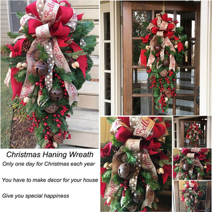 Festive Christmas Door Hanging Ornament – Vibrant Holiday Welcome Sign for Front Door Entryway & Home Wall Decor