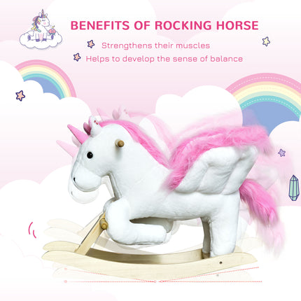 Musical Plush Rocking Unicorn – Toddler Ride-On Toy with Lullaby Song – Sparkly Horn & Rainbow Mane – Heavy Duty Support for 18-36 Months