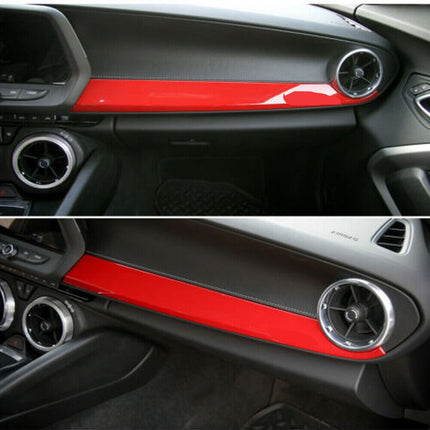 Red Co-Pilot Dashboard Panel Trim Cover – Sporty ABS Interior Accent Compatible with Camaro 2017-2019