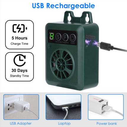 Ultrasonic Anti-Barking Device – 50ft Range Dog Bark Deterrent – 4 Frequency & Sensitivity Levels – Safe & Effective Indoor/Outdoor Bark Control for All Dog Sizes