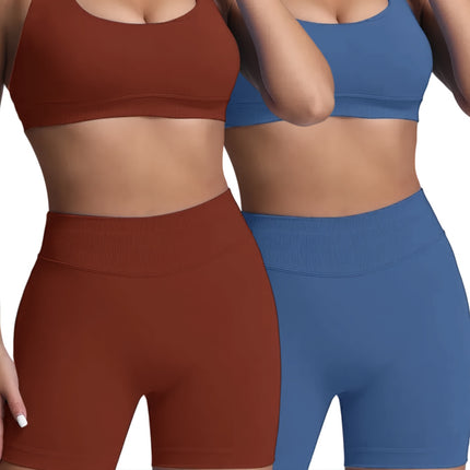 2-Pack Stretchy Sports Bra Set – Anti-Bacterial & Odor-Resistant Fabric – Seamless Comfort Workout Bras for Women