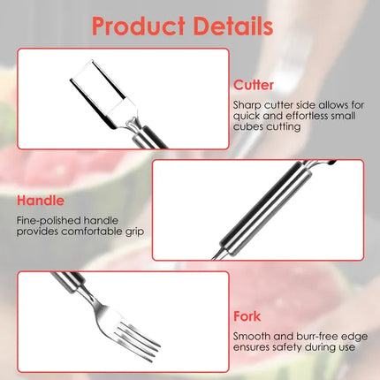 5pcs Summer Party Pack: Watermelon Slicer Fork Set – Fast & Clean Fruit Cutting Gadget