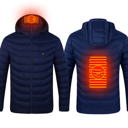 Men's USB Heated Winter Jacket – Smart Thermal Insulated Hooded Coat for Outdoor Sports, Commuting & Cold Weather