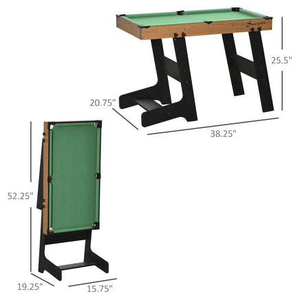 55" Portable Folding Billiard Table – Full Set with Cues, Balls & Rack – Space-Saving Pool Table for Home, Office & Game Room