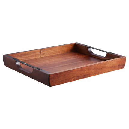 17" Acacia Wood Breakfast Tray – Large Serving Tray with Handles for Bed, Sofa & Coffee Table