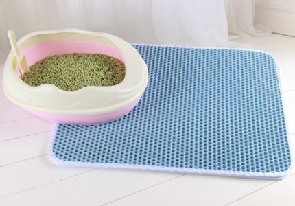 Double-Layer Cat Litter Mat – Honeycomb Trapping Pad – Waterproof & Urine-Proof Floor Protector for Clean Homes