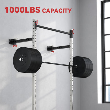 Wall-Mounted Folding Squat Rack with Pull-Up Bar – Heavy-Duty Space-Saving Power Rack for Home Gym & CrossFit
